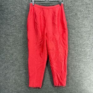 S.L.B. Pants Women 10P Petite Pink High Rise Flat Front Chino Silk Lined Zipper